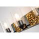 Bocage 3 Light 22 inch MB Bath Light Wall Light in Matte Black with Gold